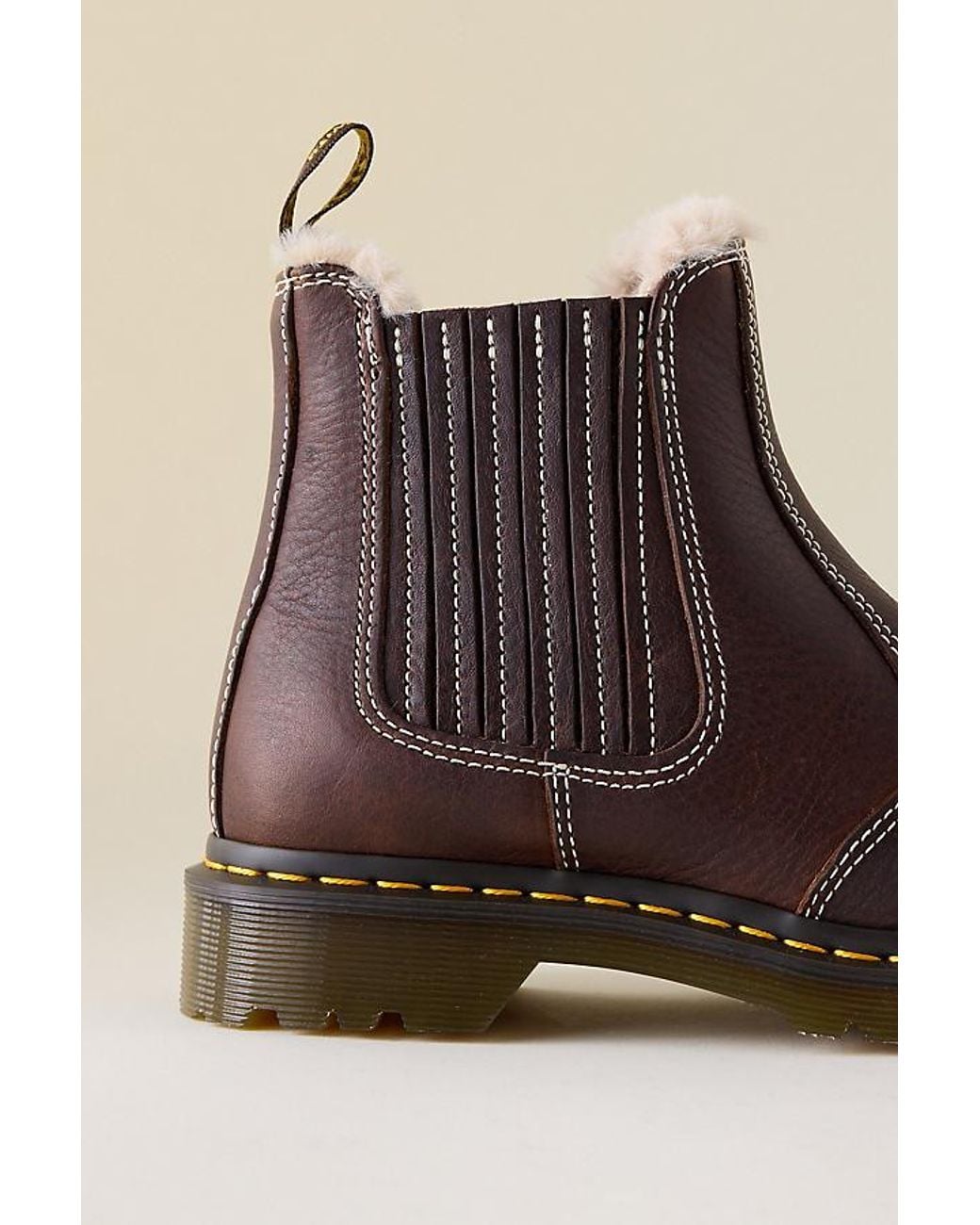 Dr. Martens Brown 2976 Leonore Ii Faux-Fur Lined Leather Chelsea Boots