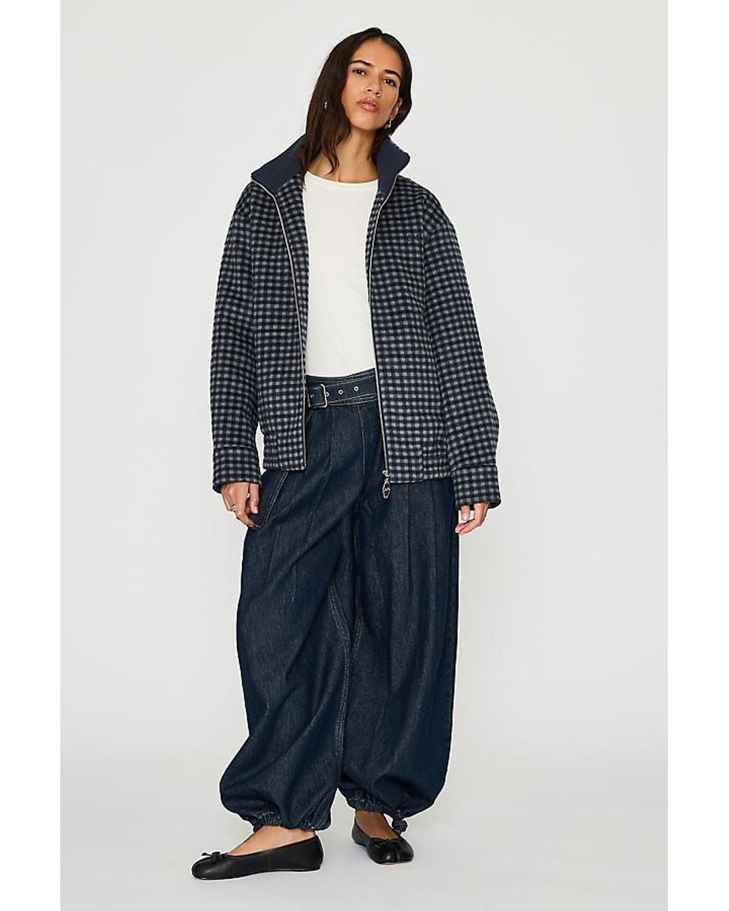 Damson Madder Blue Pixie Wool-Blend Bomber Jacket