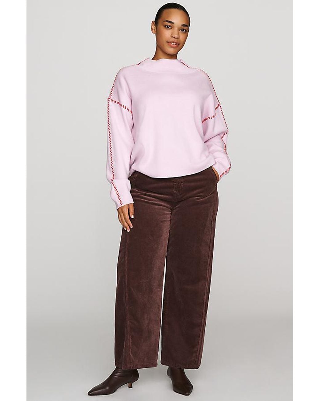 Maeve Pink Carys Mock-Neck Jumper