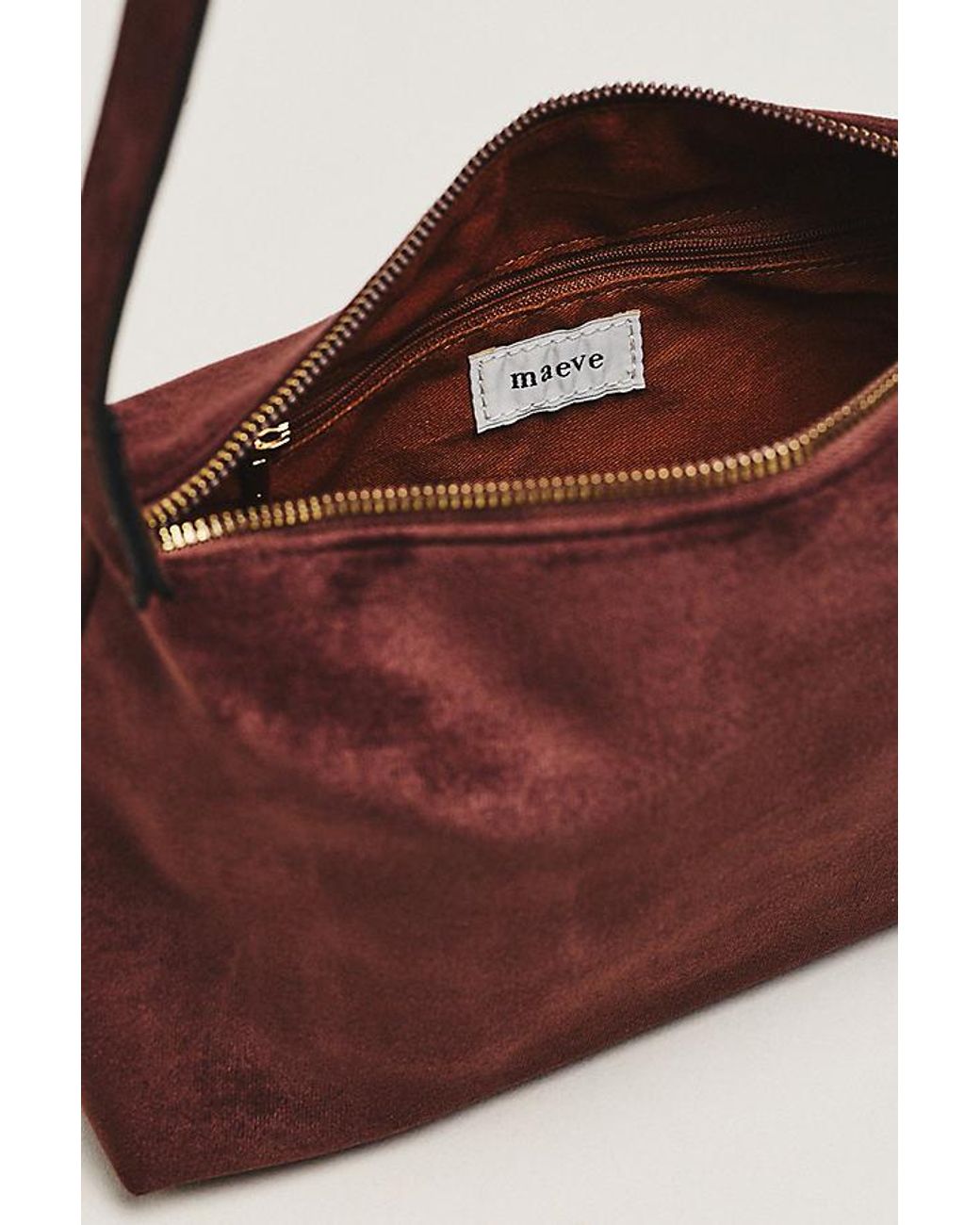 By Anthropologie Brown Faux-Suede Slouchy Shoulder Bag