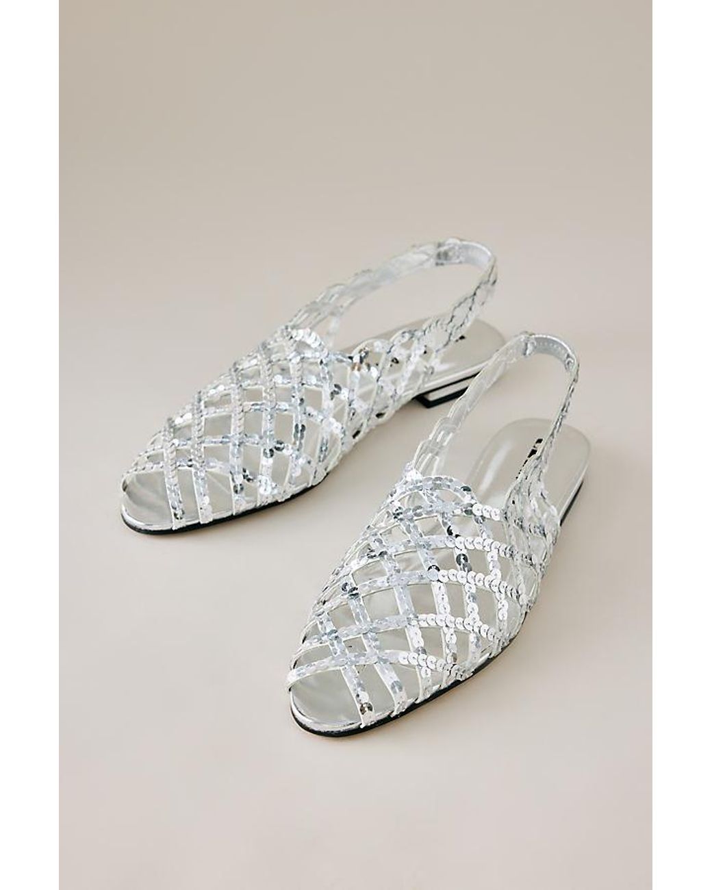 laagam Gray Lani Sequin Sandals
