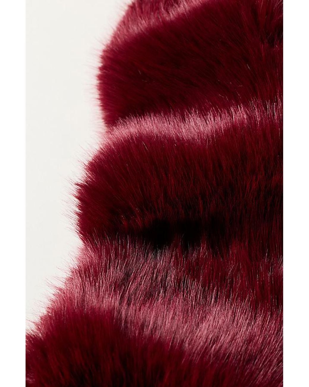 By Anthropologie Red Faux-Fur Scarf
