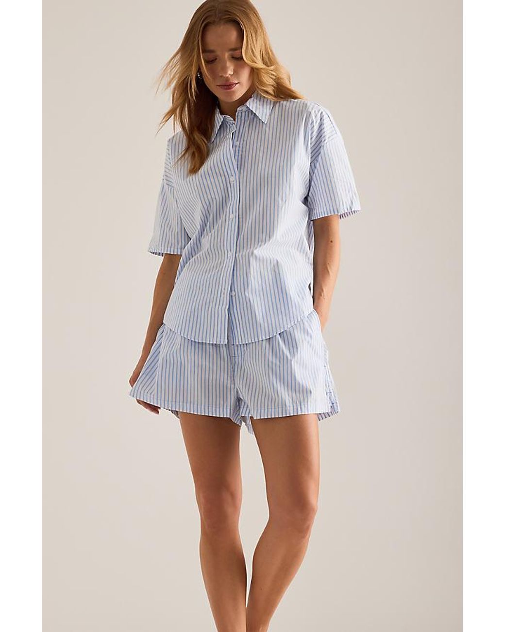 Calvin Klein Blue Relaxed Poplin Shirt