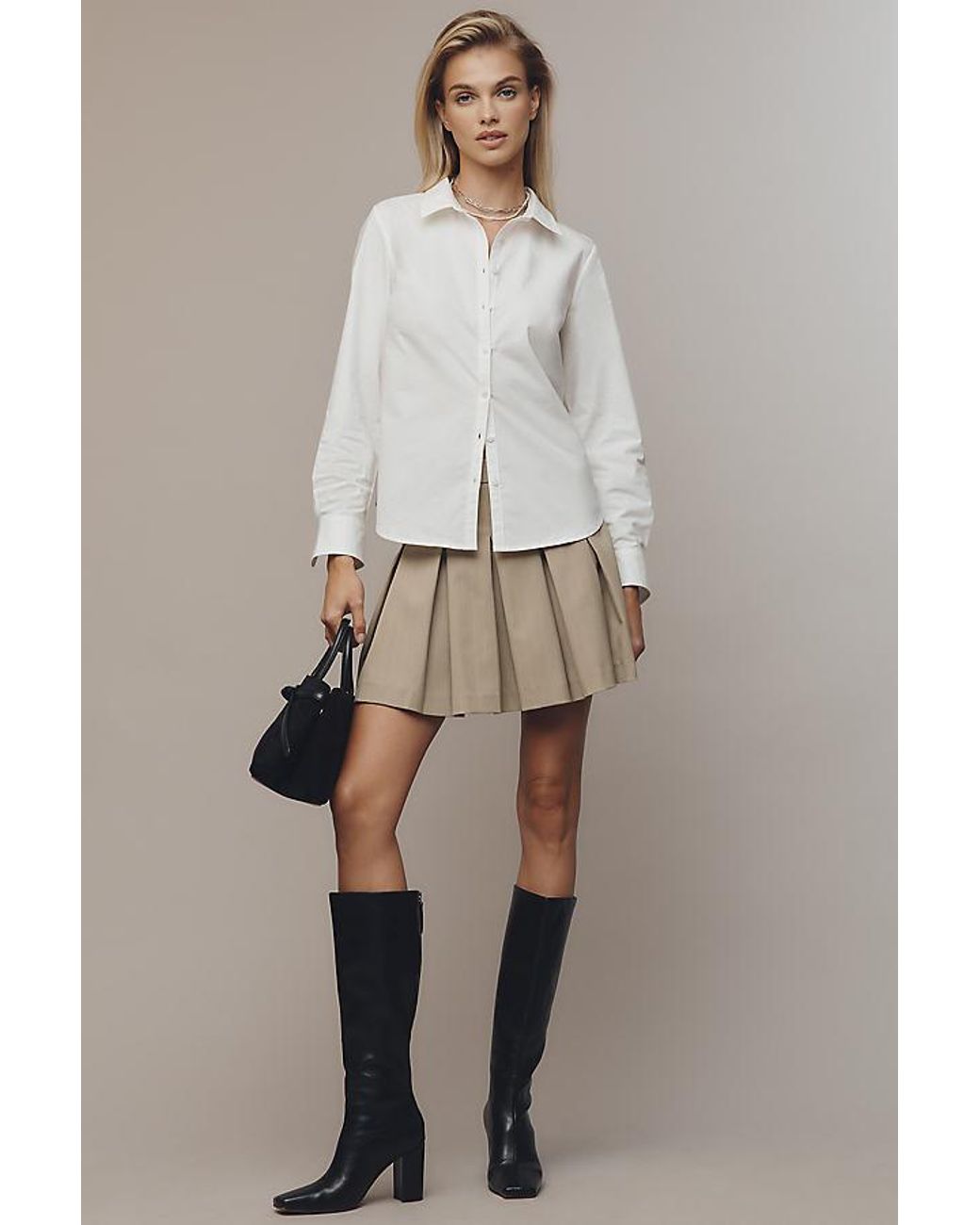 Maeve White The Gracelyn Slim Buttondown Shirt By