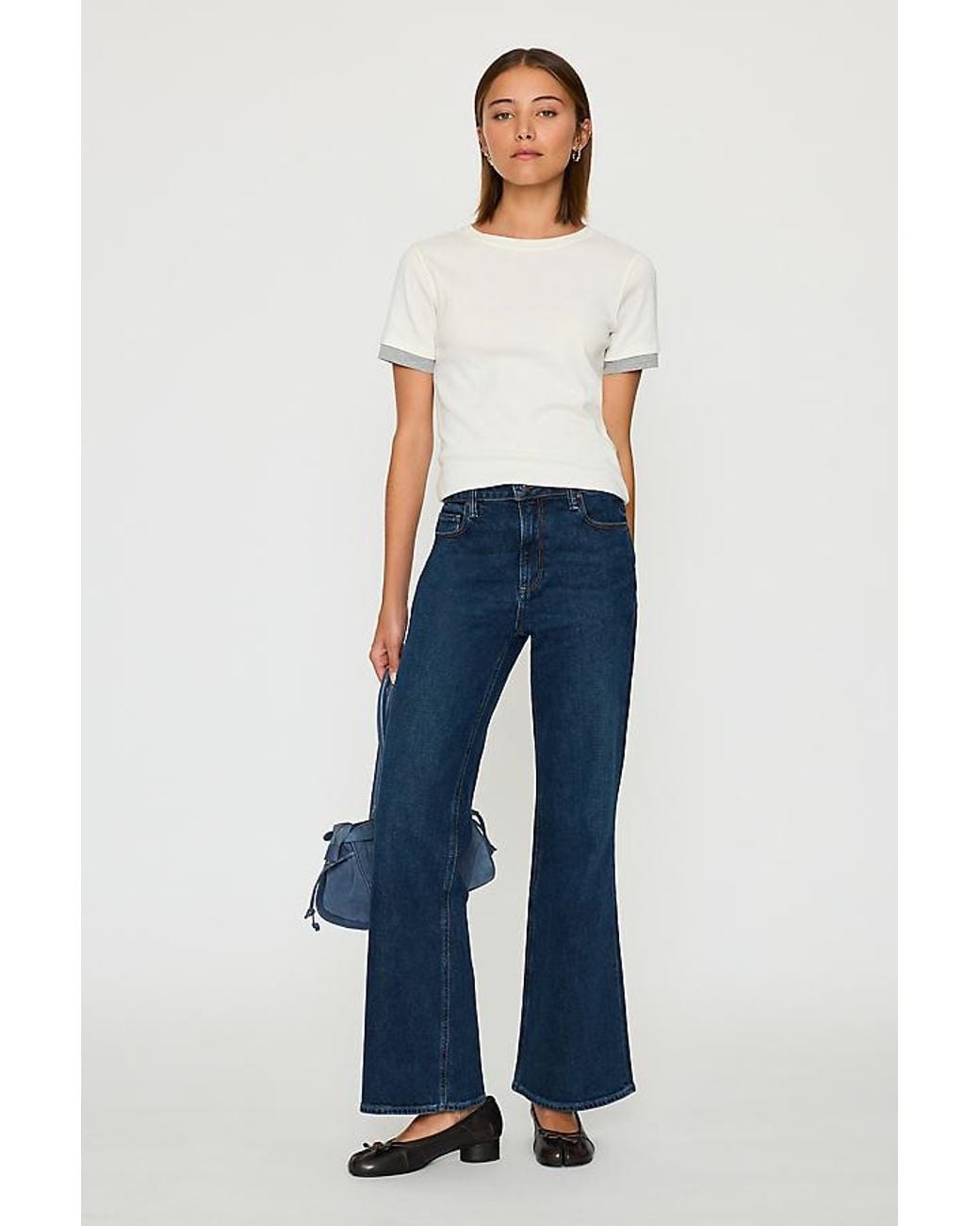 PAIGE Blue Sofia Mid-Rise Flare Jeans