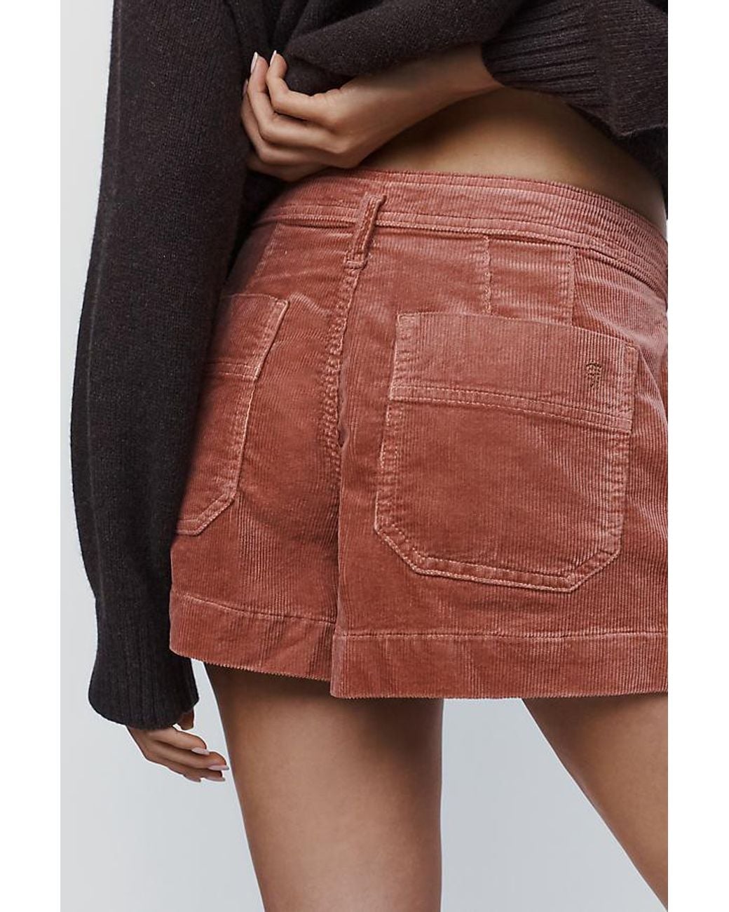 Pilcro Black Hanna High-Rise Corduroy Shorts