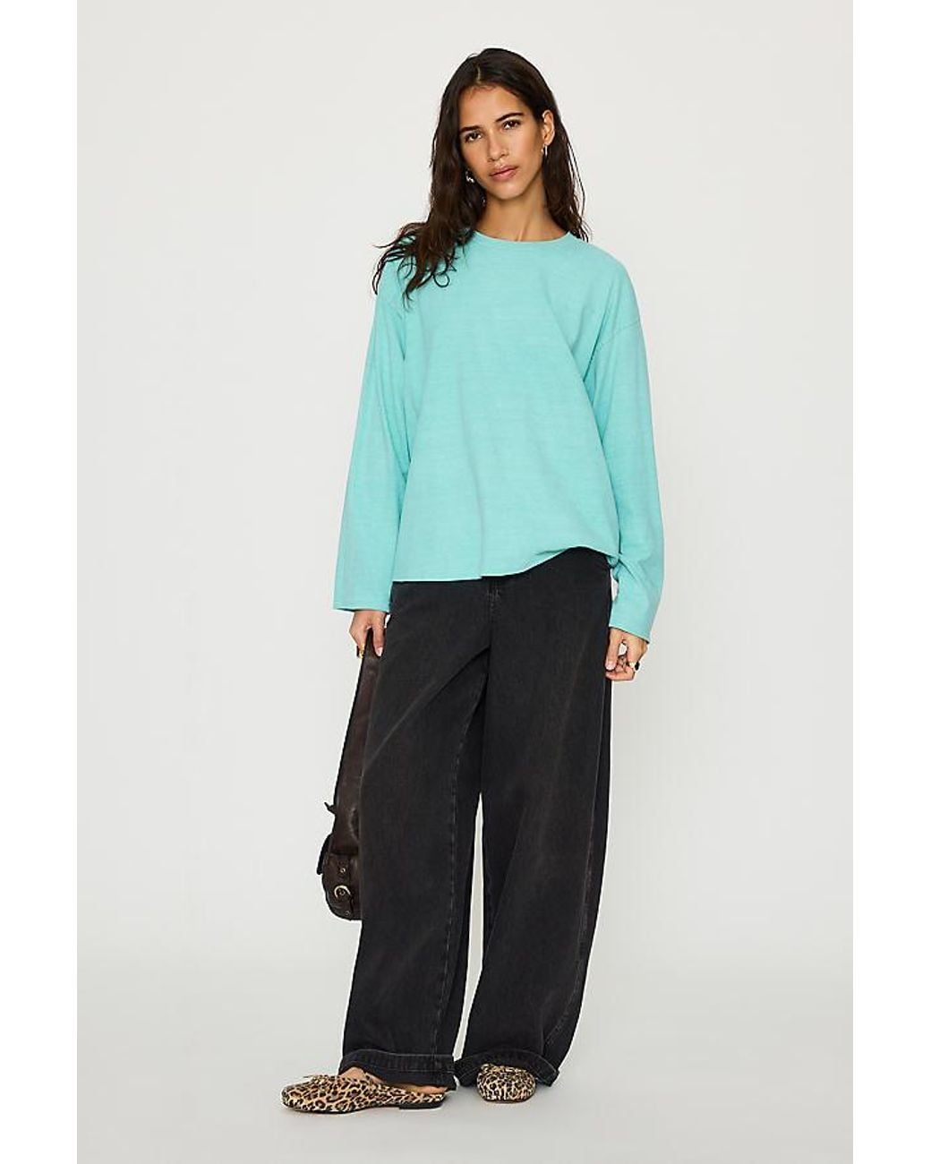By Anthropologie Blue 100% Cotton Long-Sleeve Top