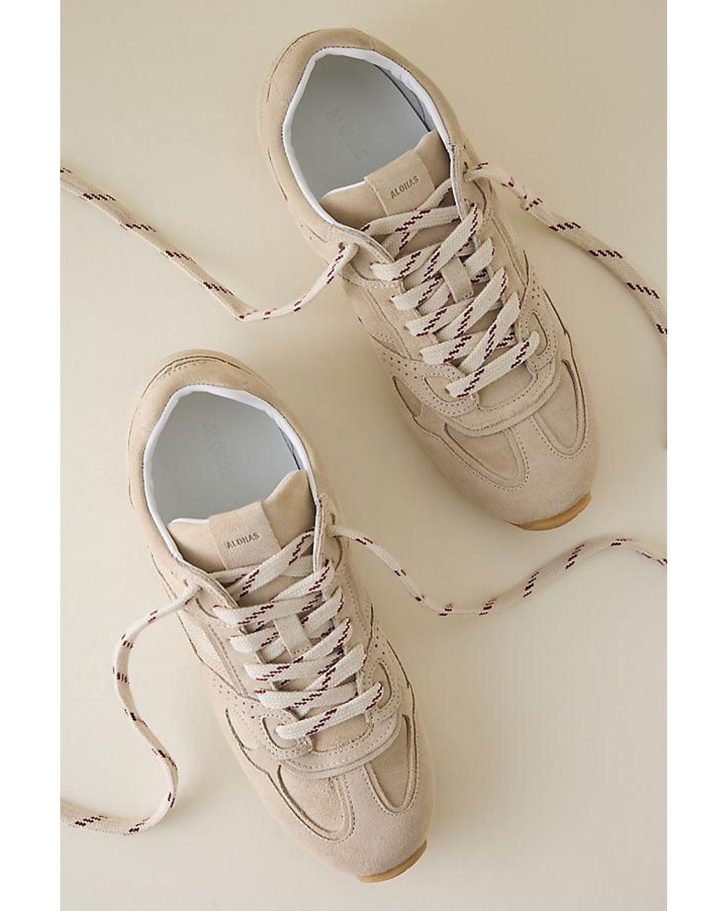 Alohas Natural Tb.56 Suede Cream Leather Trainers