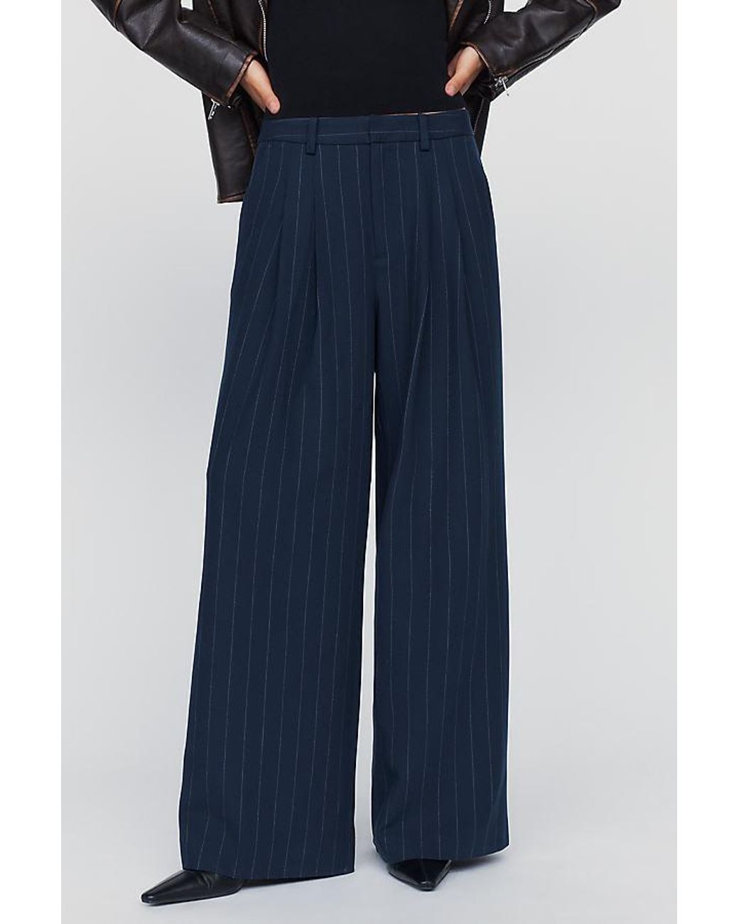 Maeve Blue Avery Pinstripe Tailored Trousers