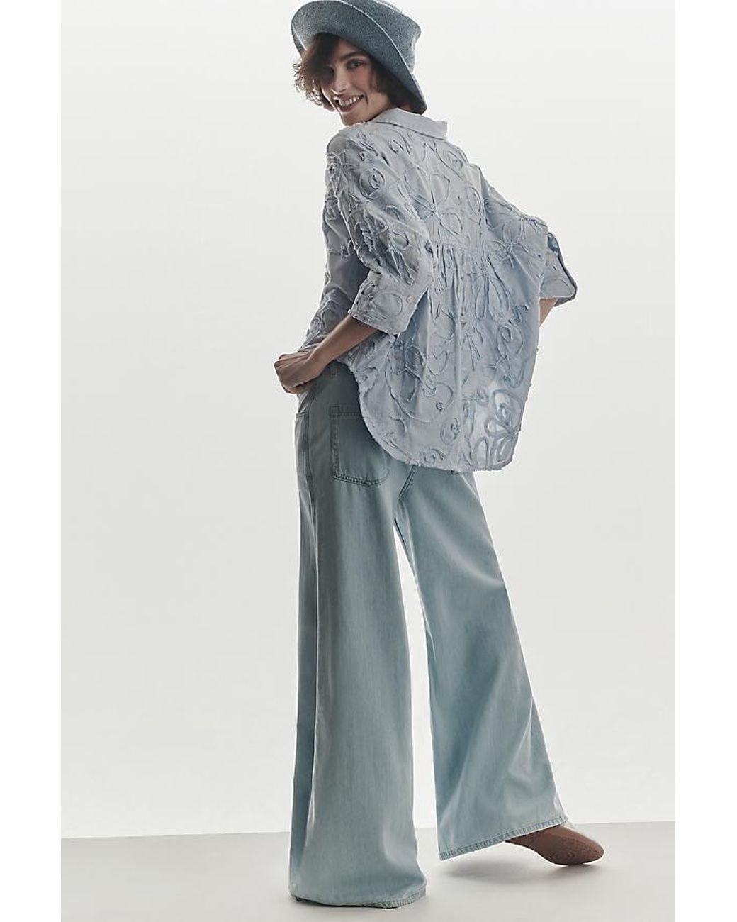 Maeve Blue The Mabel Boxy Oxford Shirt By