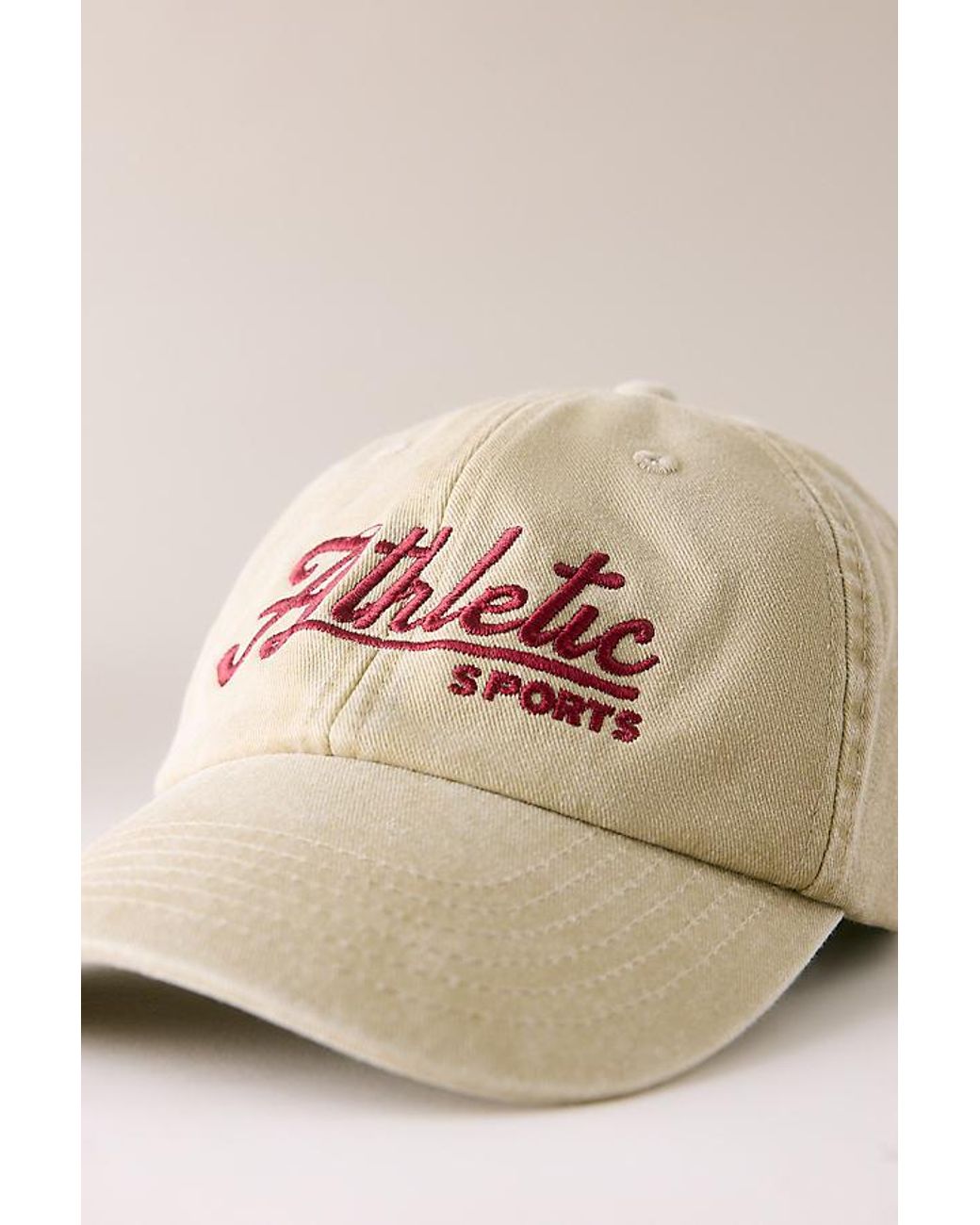 By Anthropologie Natural Athletic Sports Embroidered Baseball Cap