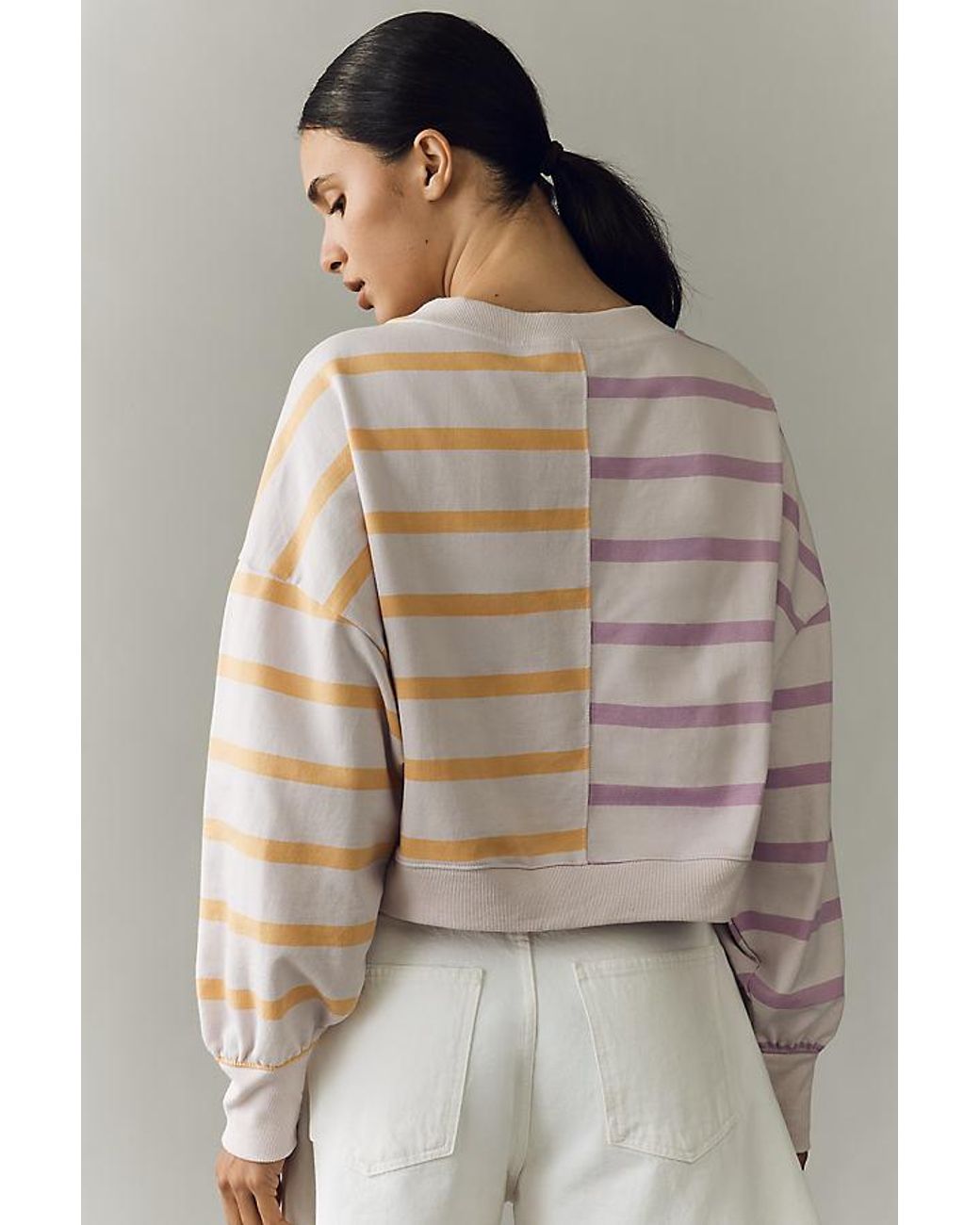 Daily Practice Brown Cotton Stripe Long-Sleeve Top