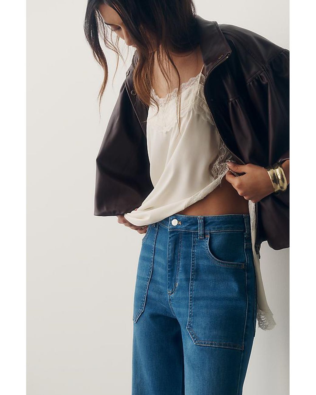 Pilcro Blue The Rylan High-Rise Flare Jeans By