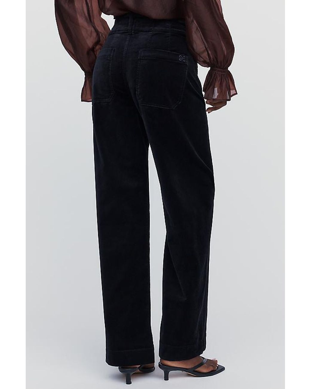 Maeve Blue The Colette Full-Length Velvet Trousers By
