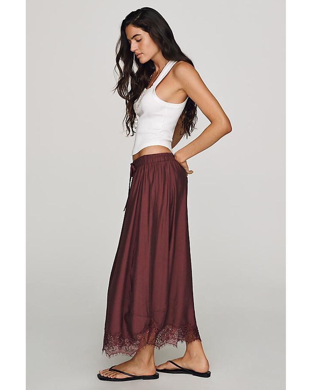 By Anthropologie Purple Reverie Midi Skirt