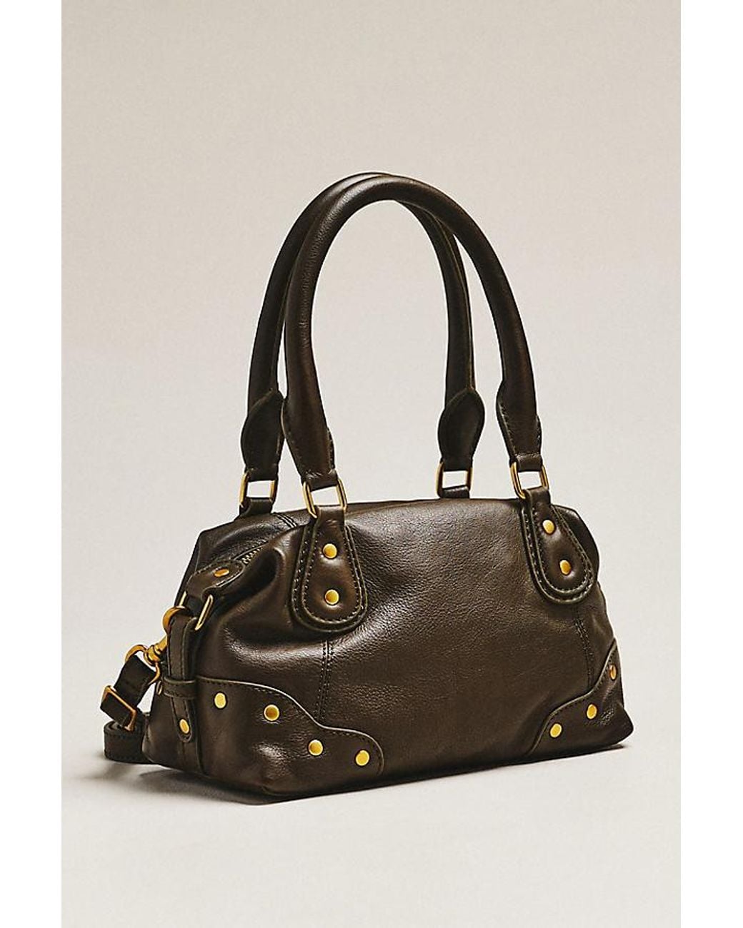 By Anthropologie Black Arina Leather Mini Satchel Bag