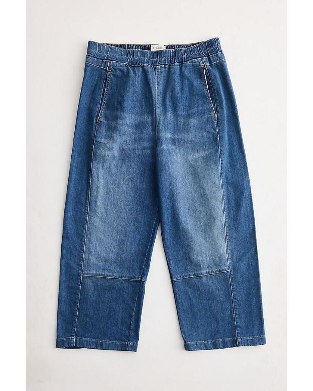 Pilcro Blue The Izzie Relaxed Pull-On Barrel Jeans By