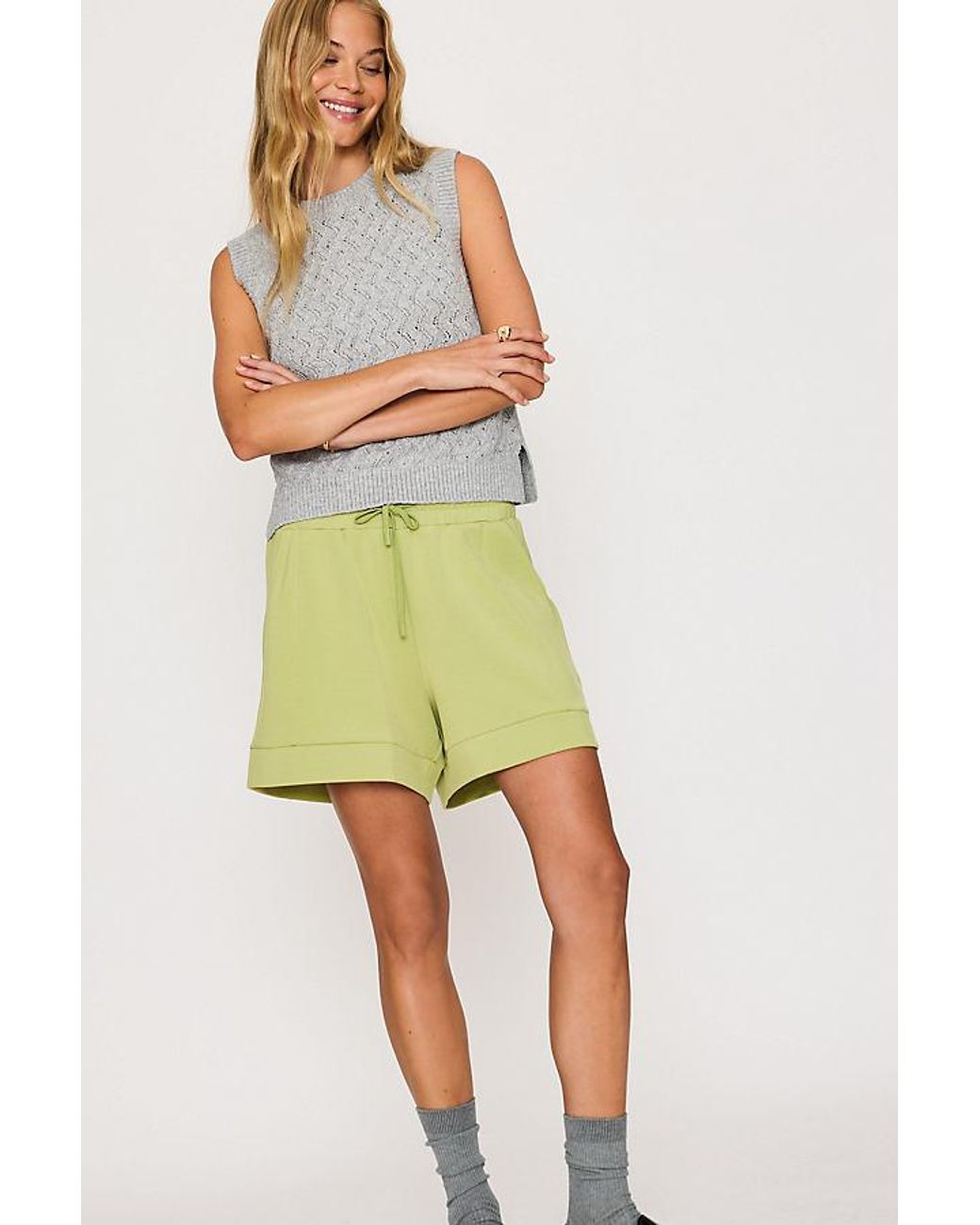 Varley Gray Hazen Knit Tank Top