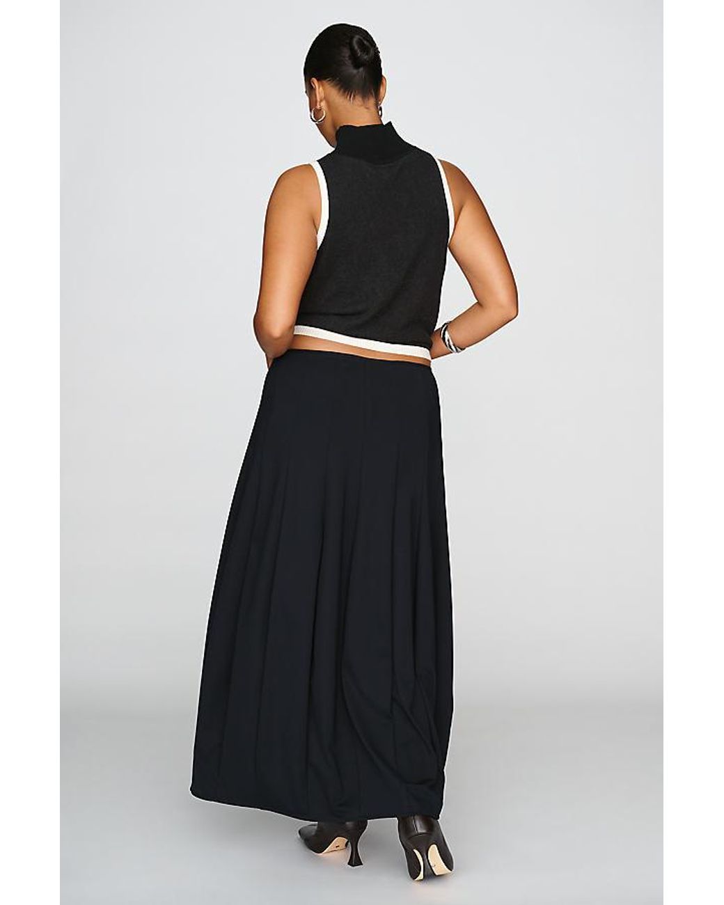 By Anthropologie Blue Modern Barrel Midi Skirt