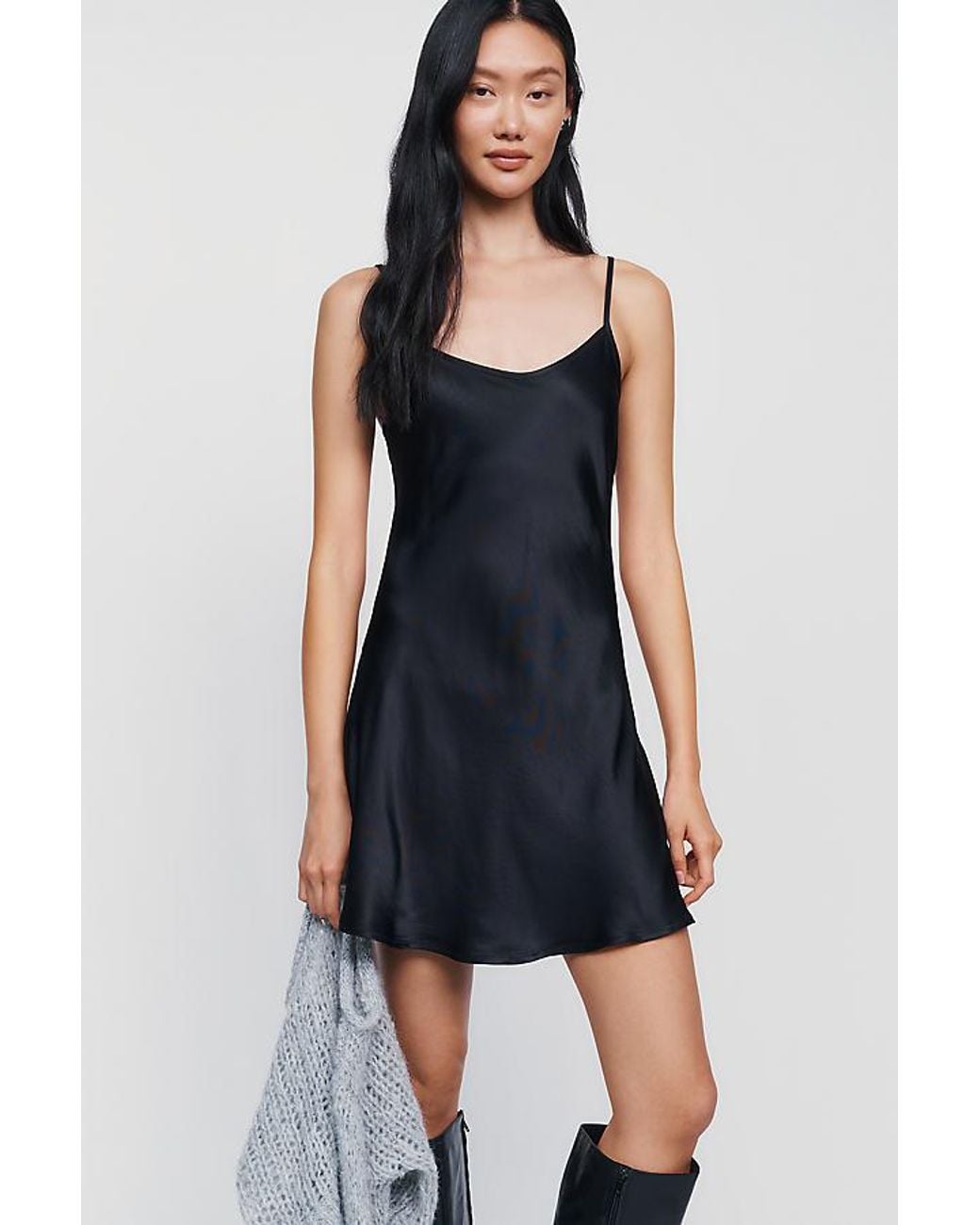 By Anthropologie Blue Twofer Slip + Jumper Mini Dress