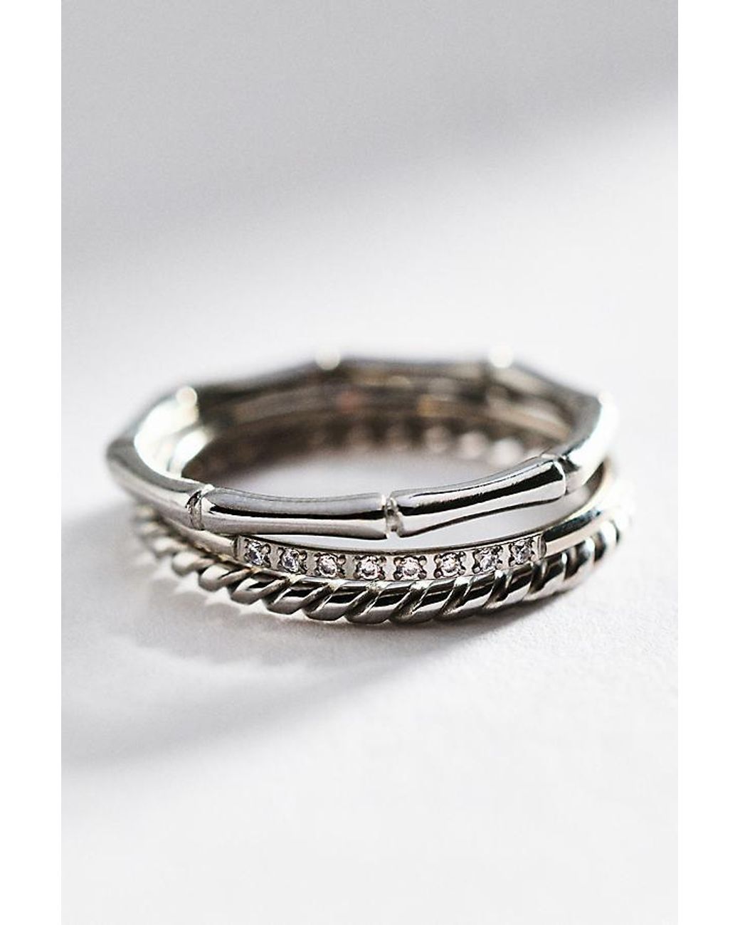 By Anthropologie White Water-Resistant Rings, Set Of 3