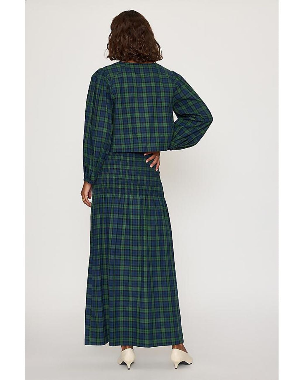 The Tiny Big Sister Blue Check Bow Blouse
