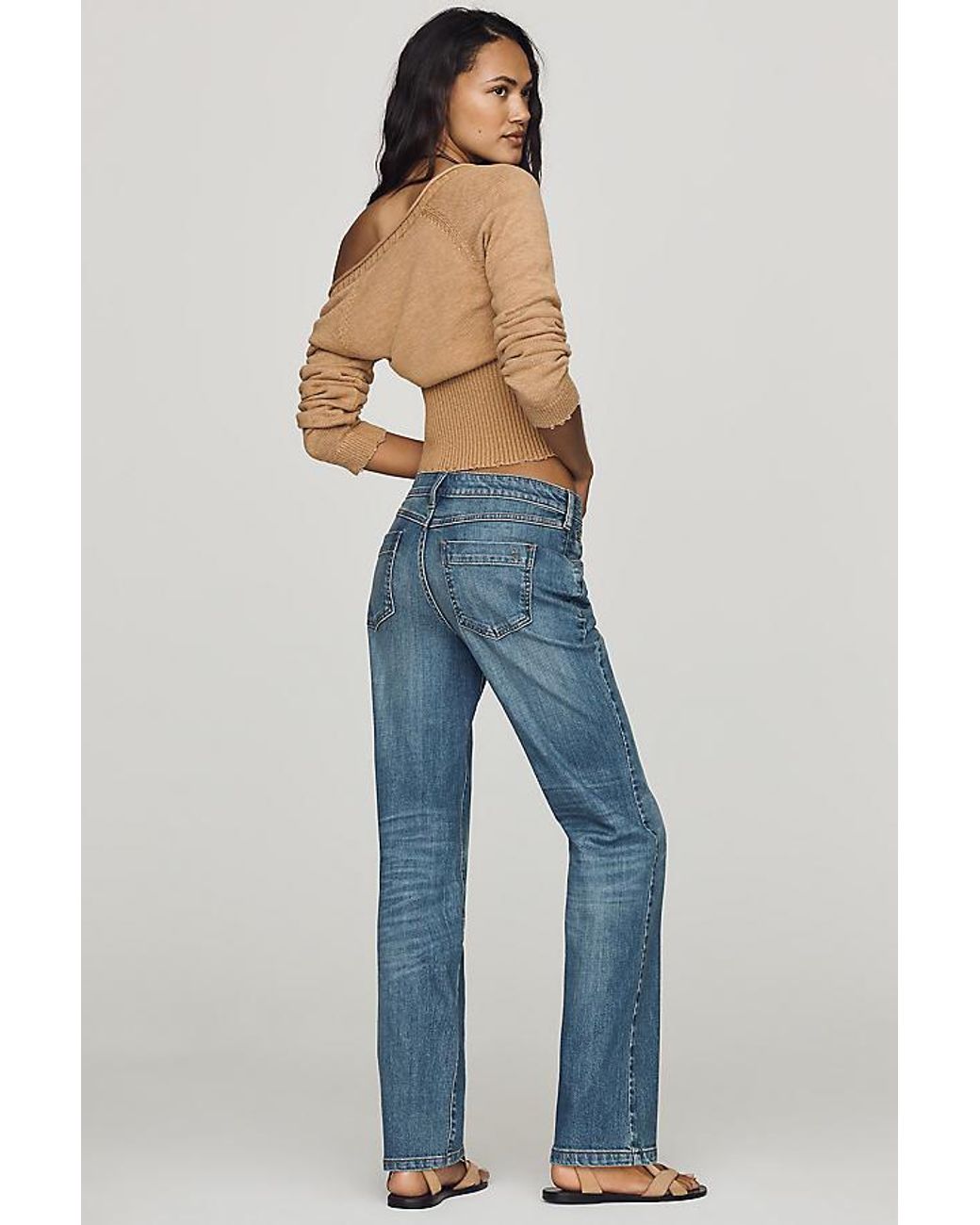 Pilcro Blue Wren Mid-Rise Relaxed Straight-Leg Jeans