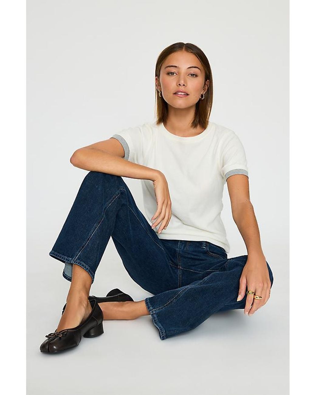 PAIGE Blue Sofia Mid-Rise Flare Jeans