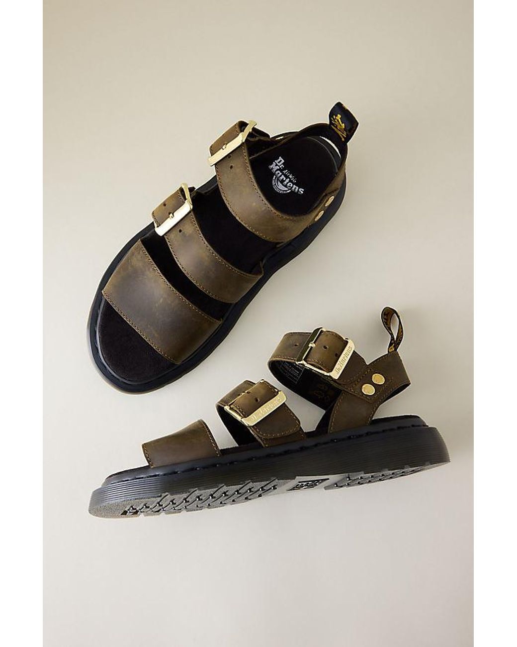 Dr. Martens Green Dr Martens Gryphon Quad Leather Sandals