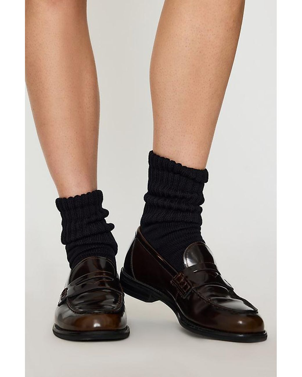 By Anthropologie Black Sporty Scrunch Socks