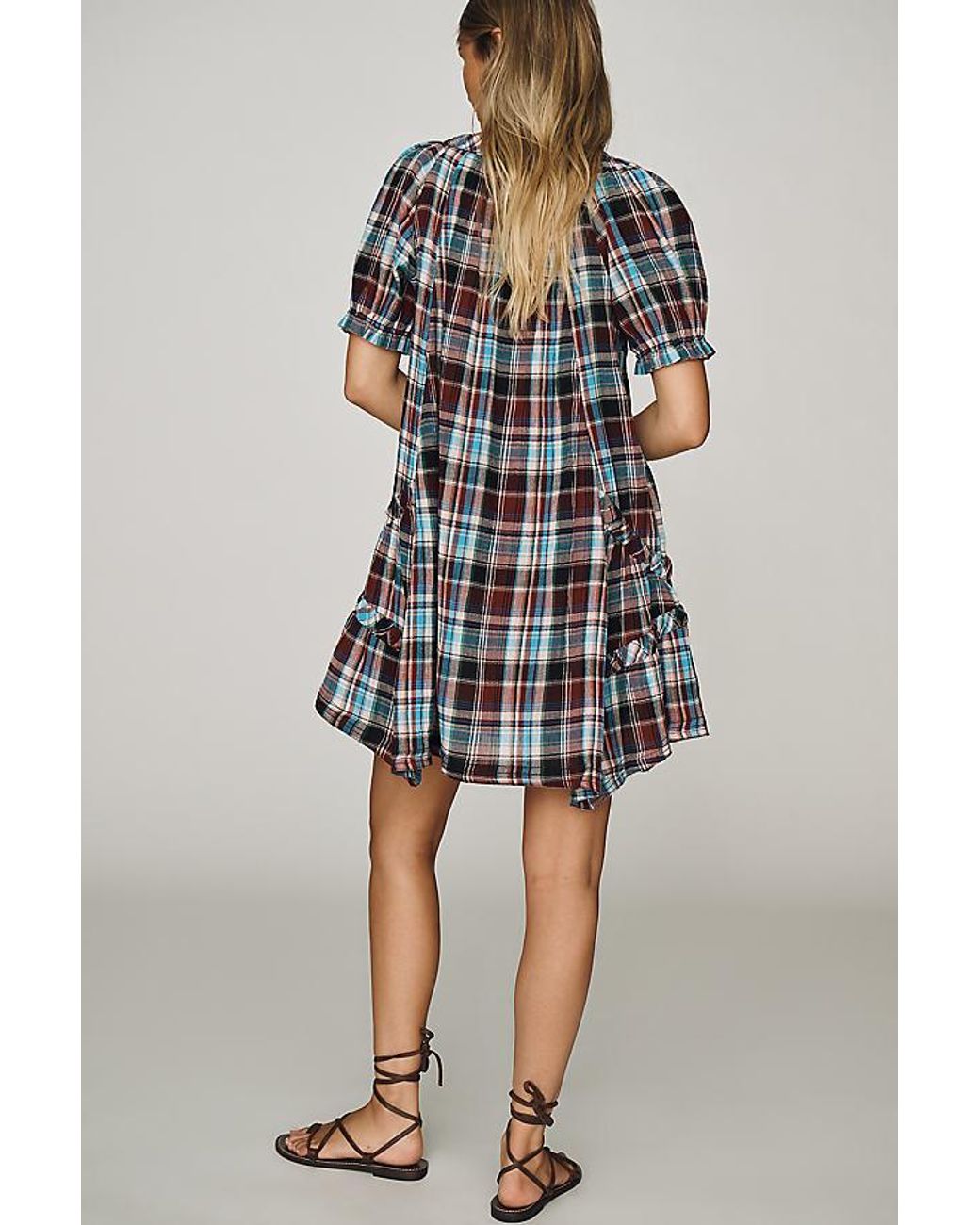 Pilcro Multicolor Cotton Textured Mini Dress
