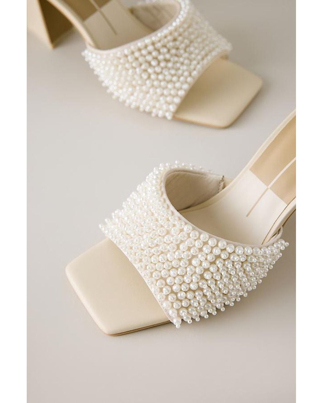 Dolce Vita Natural Nandy Pearl Mule Heels