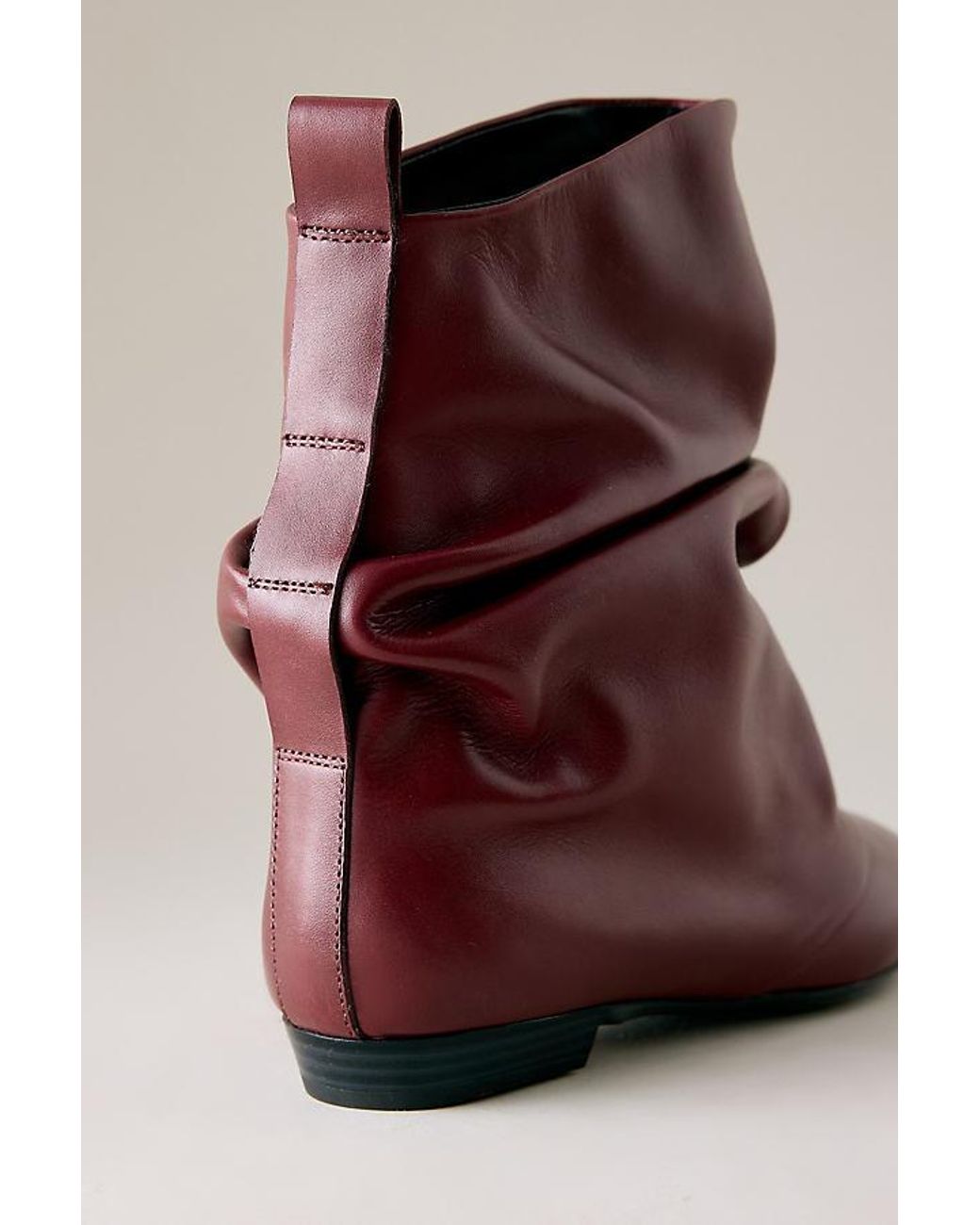 Bronx Red Kendr-A Fold Over Leather Ankle Boots
