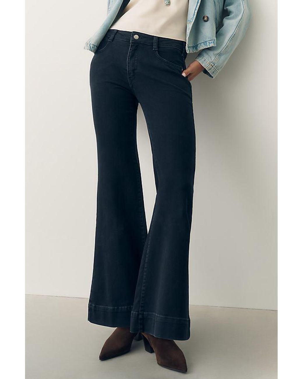 Pilcro Blue Retro Mid-Rise Flare Jeans