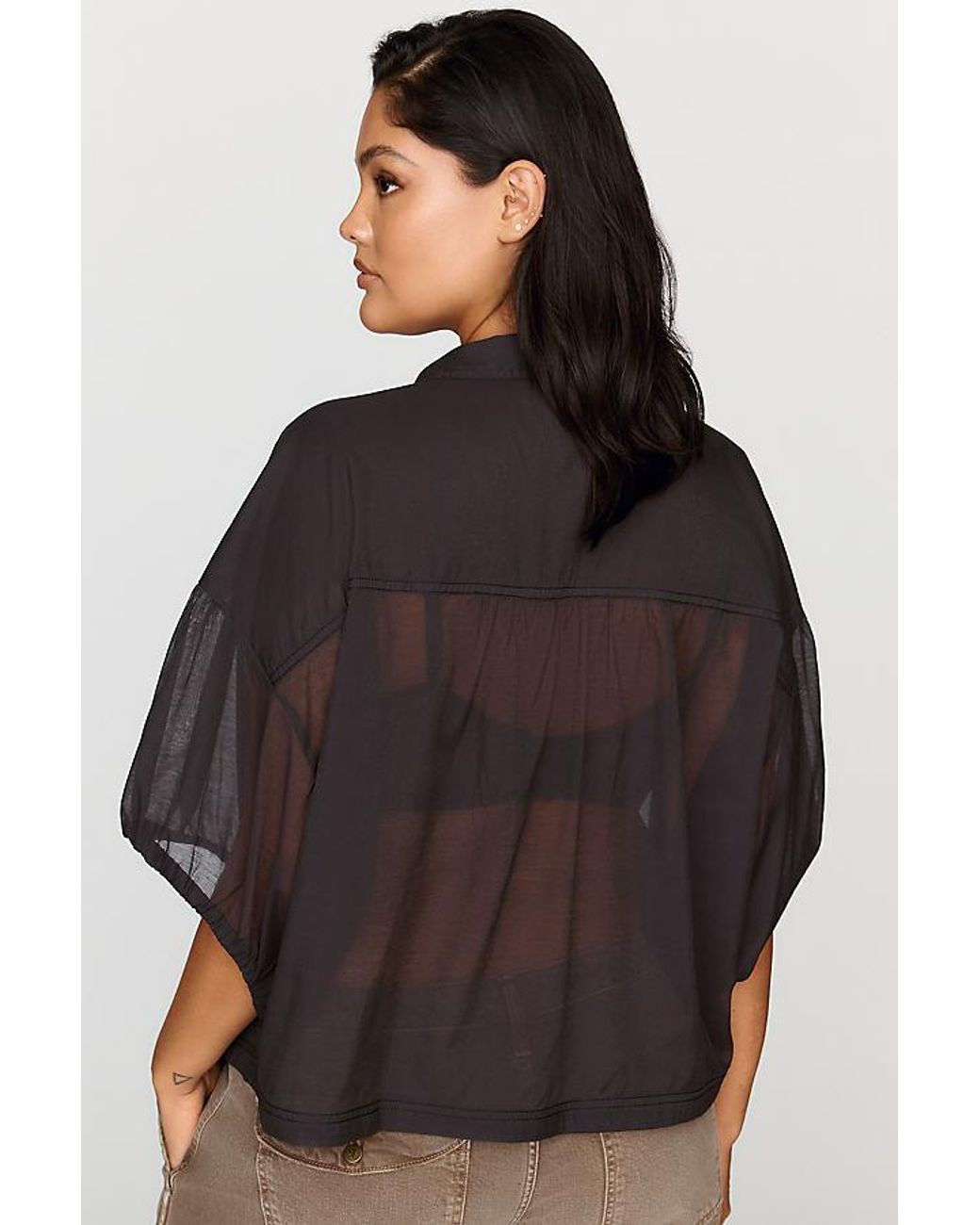 Pilcro Black Quincy Studded Blouse