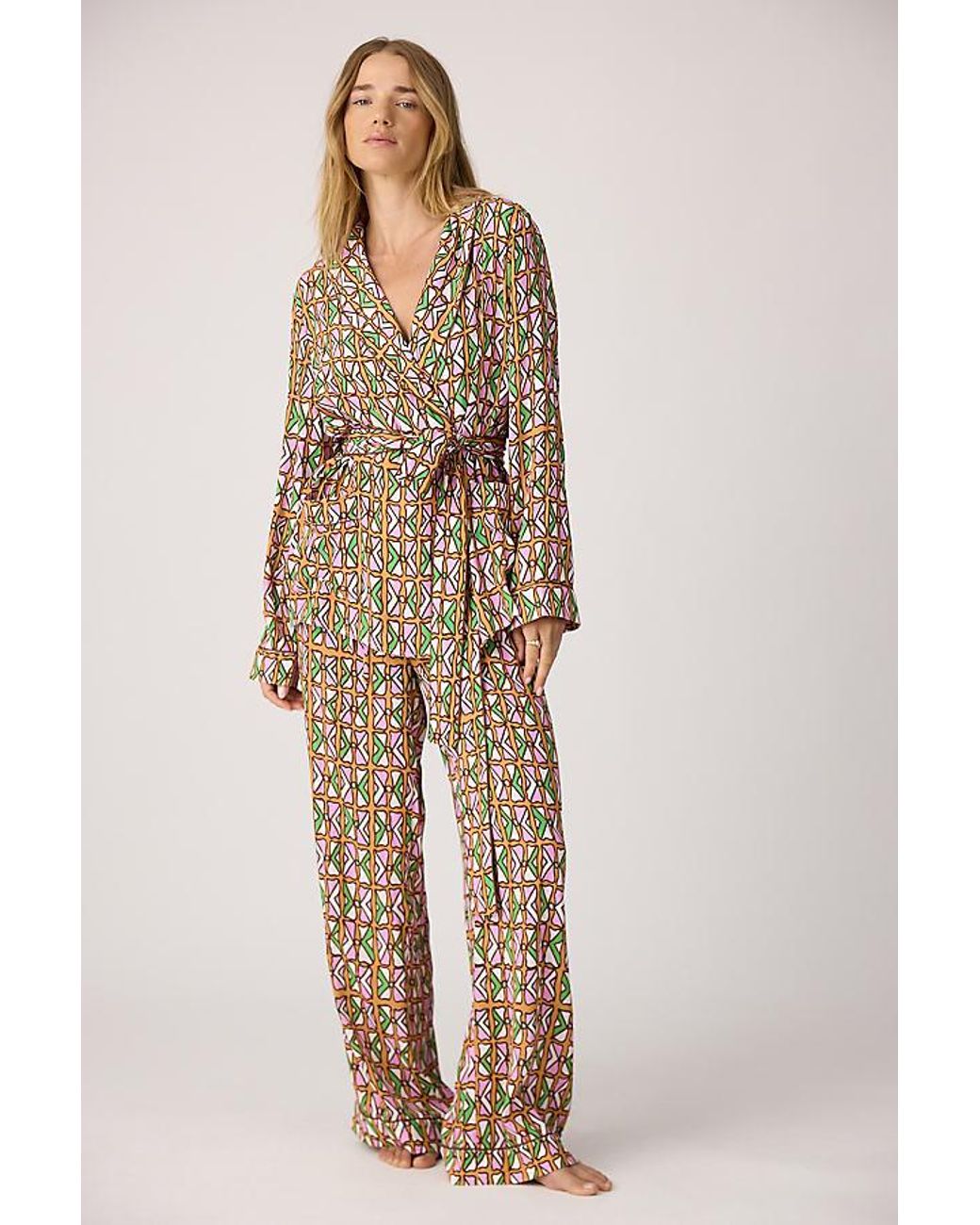 It's 9pm Natural Rizzo Bespa Suit Long Pyjama Set