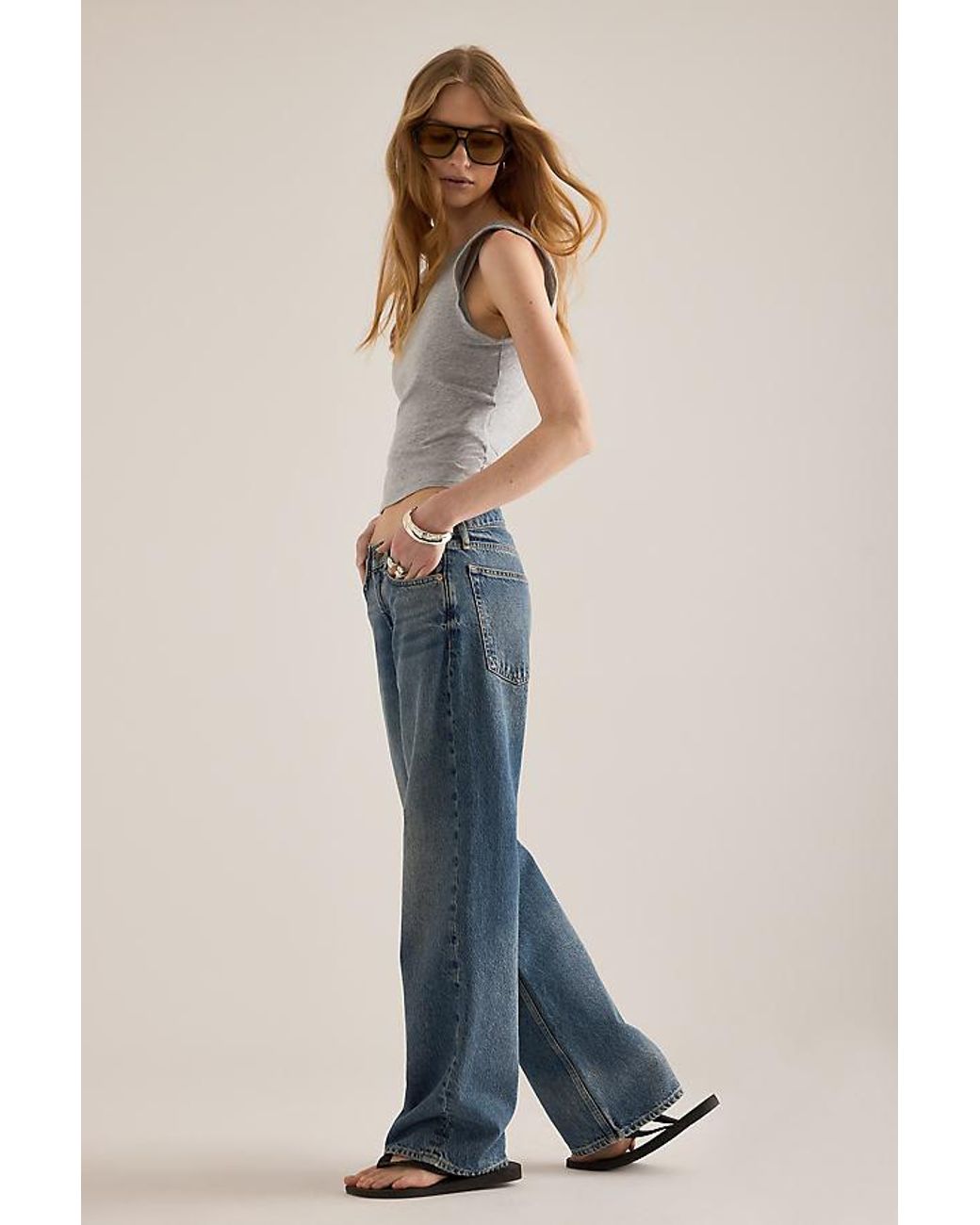 Rag & Bone Blue Saige Relaxed Straight-Leg Jeans