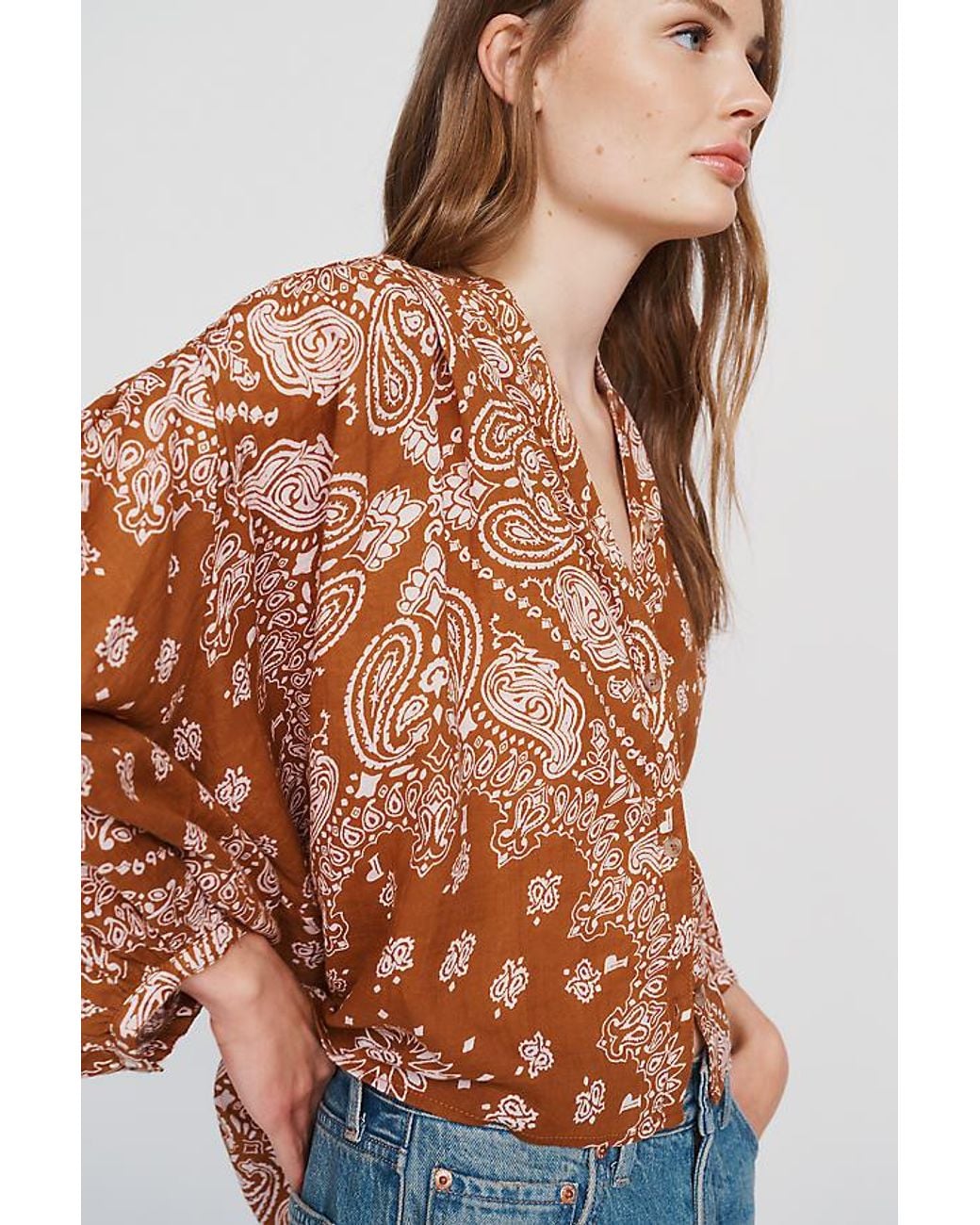 Pilcro Multicolor Printed Cotton Blouse