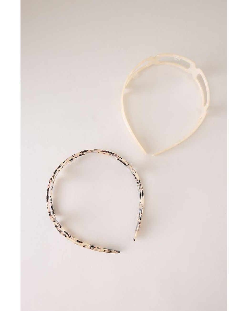 By Anthropologie Natural Cutout Resin Headbands, Set Of 2