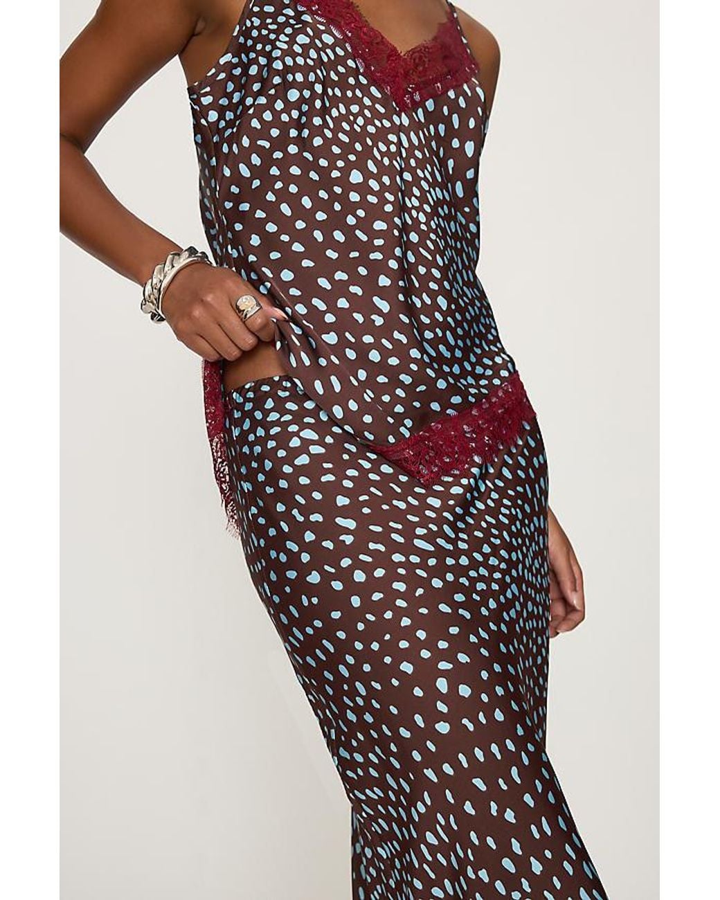 Never Fully Dressed Red Deer Maeva Midi Slip Skirt