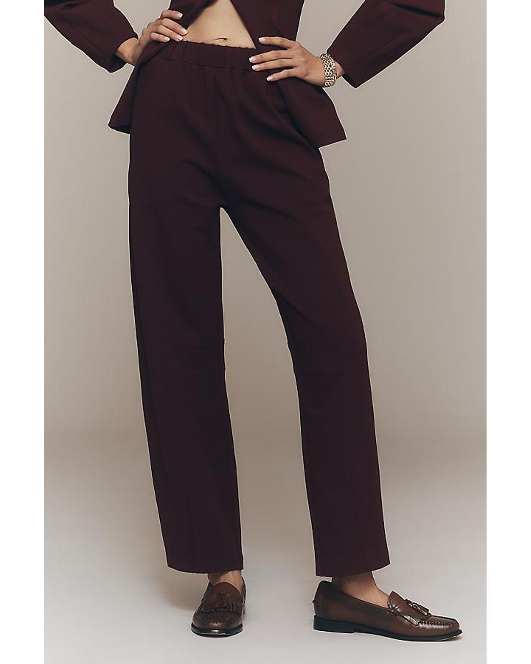 ALIGNE Blue Markus Ponte Barrel Trousers