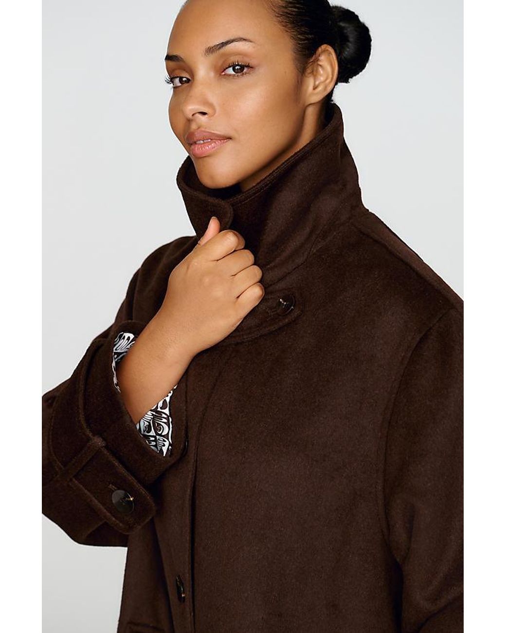 Maeve Blue Wool-Blend Balmacaan Coat