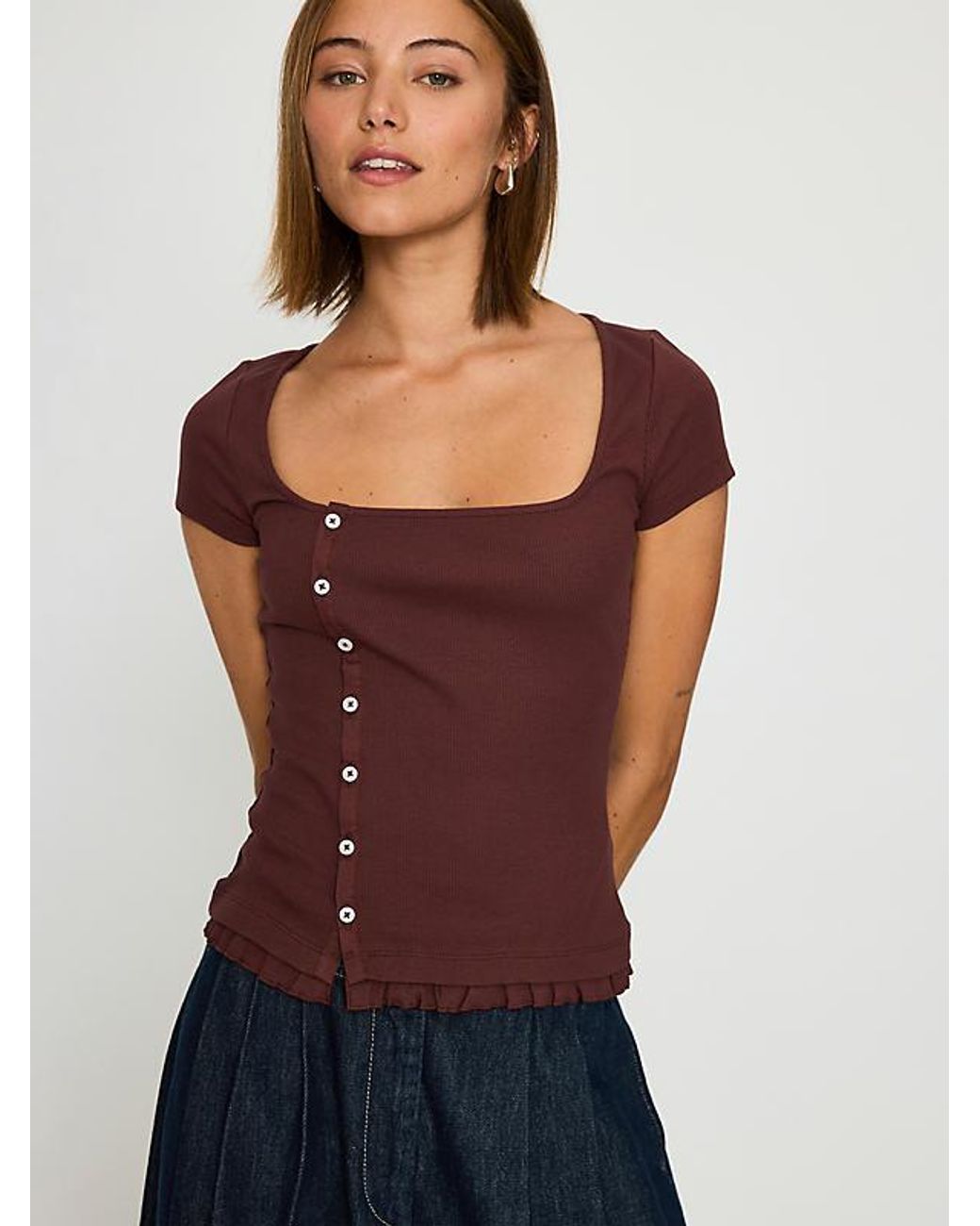 Damson Madder Blue Posie Short-Sleeve Top