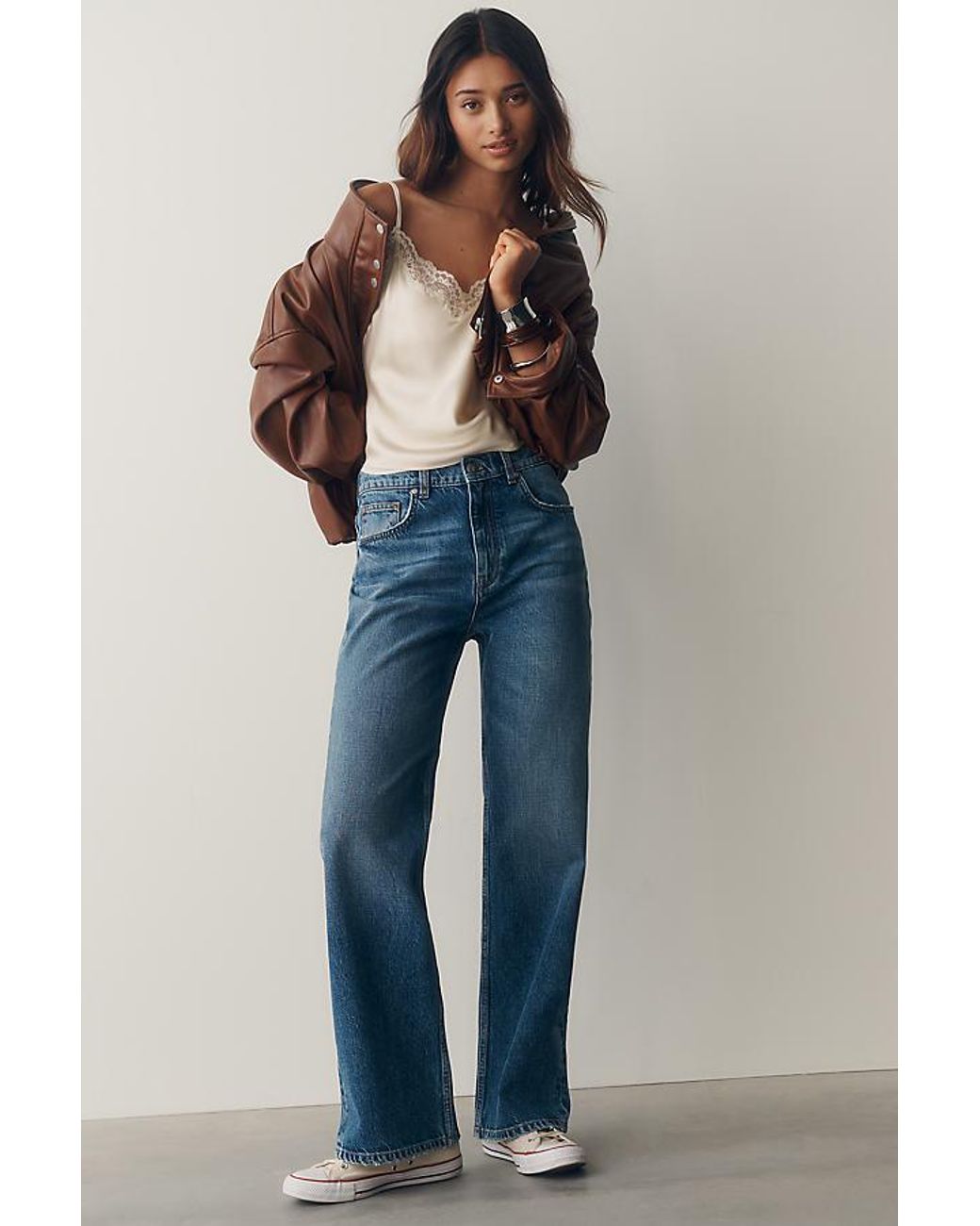 Pilcro Blue High-Rise Bootcut Jeans