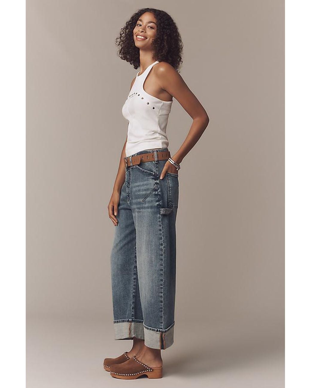 Pilcro Blue The Kayden High-Rise Barrel Jeans By