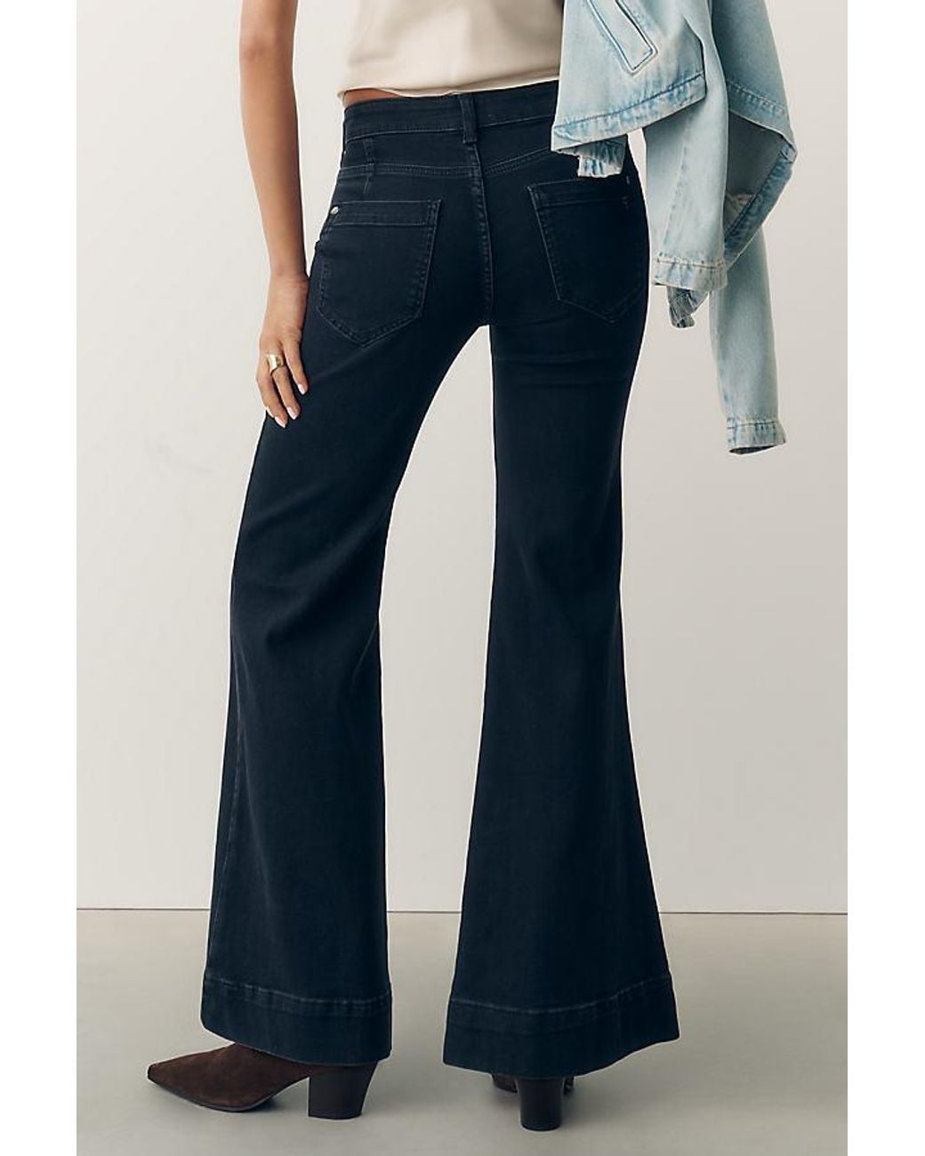 Pilcro Blue Retro Mid-Rise Flare Jeans
