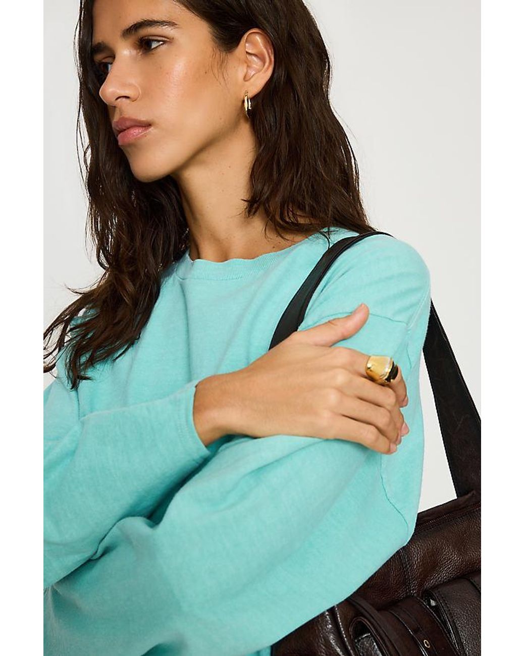 By Anthropologie Blue 100% Cotton Long-Sleeve Top