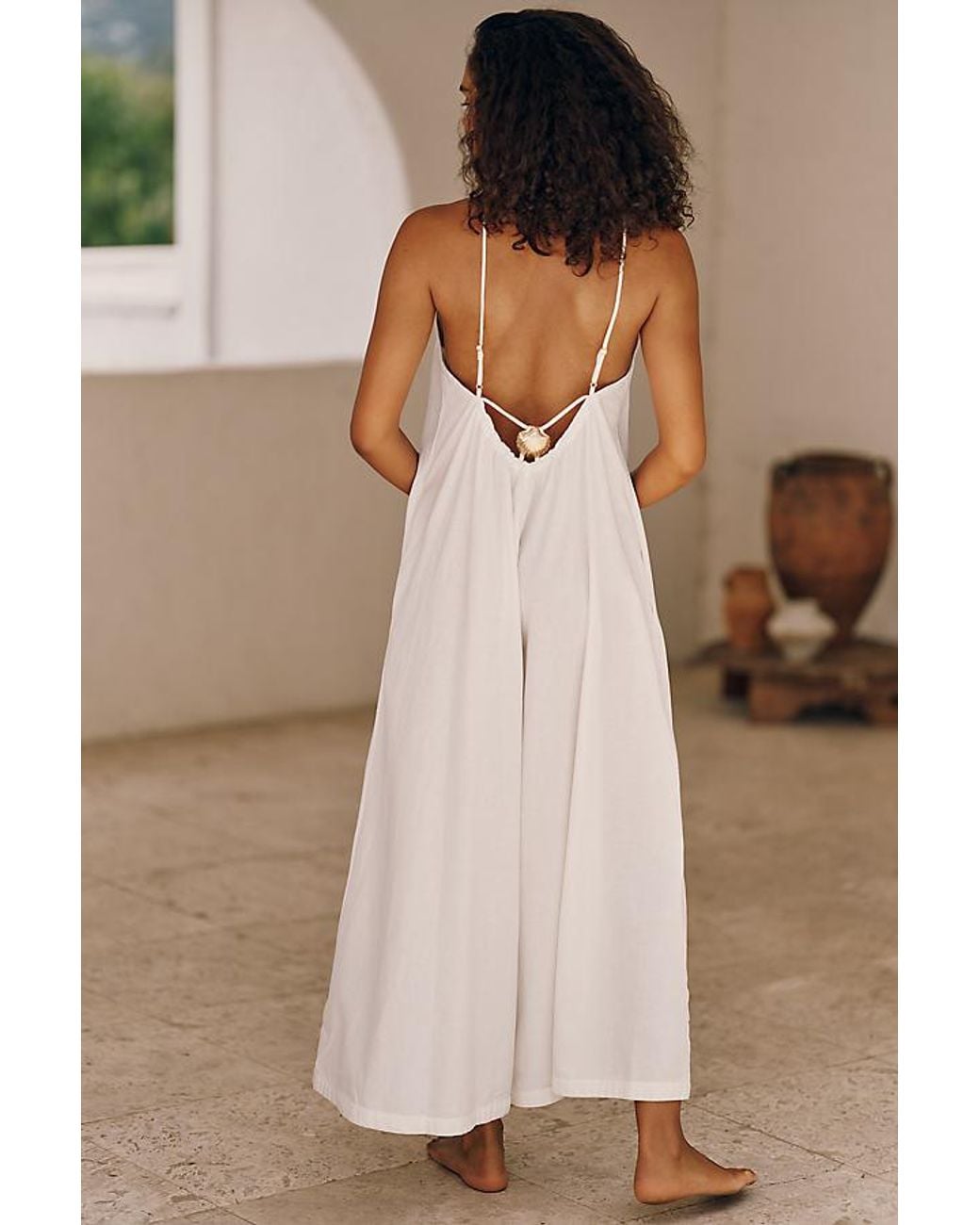 Celandine Multicolor Cotton-Linen Seashell Wide-Leg Jumpsuit