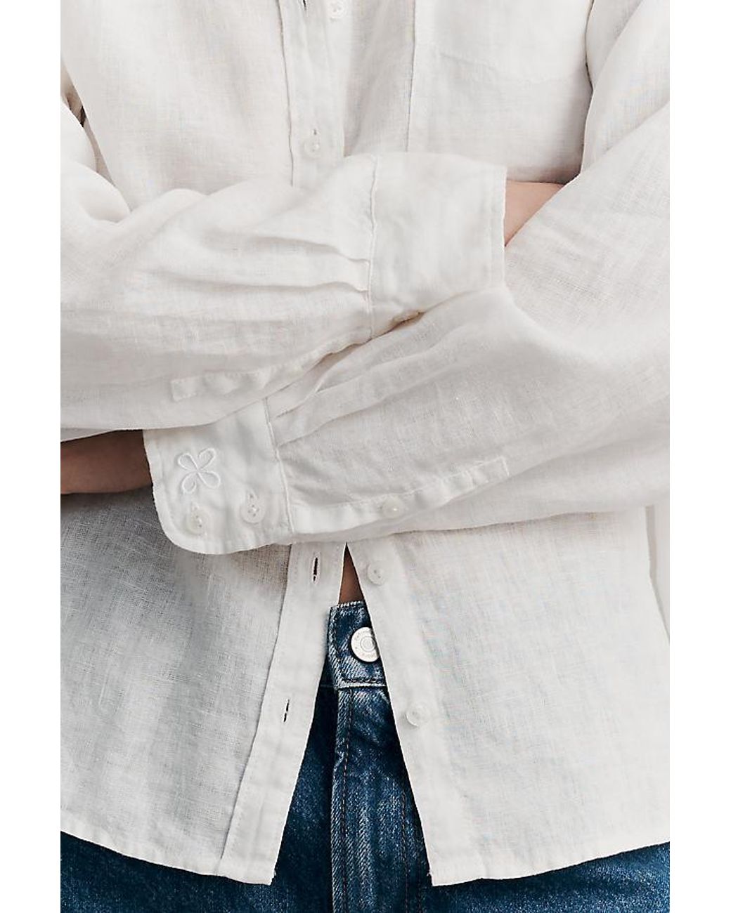 Maeve Gray The Shrunken Bennet Linen Buttondown Shirt By