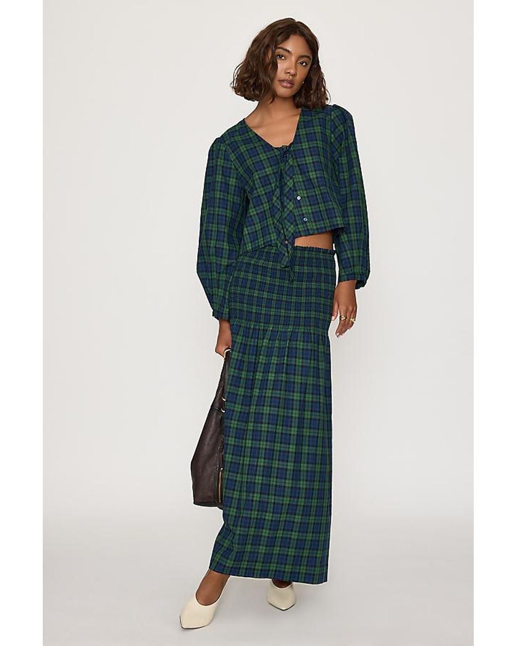 The Tiny Big Sister Blue Check Bow Blouse